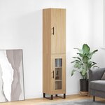 vidaXL Buffet haut Chêne sonoma 34 5x34x180 cm Bois d'ingénierie