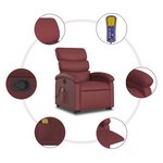 vidaXL Fauteuil inclinable de massage Rouge bordeaux Similicuir
