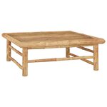 vidaXL Salon de jardin 4 Pièces avec coussins blanc crème bambou