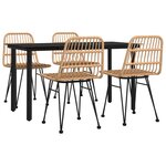 vidaXL Ensemble à manger de jardin 5Pièces Résine tressée