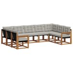 vidaXL Ensemble de canapés d'extérieur 9 pc Gris Naturel et Clair