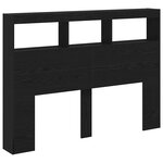 vidaXL Armoire tête de lit avec LED chêne noir 140x17x102 cm