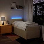 vidaXL Sommier à lattes de lit avec matelas Crème 80x200 cm Tissu