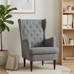 vidaXL Fauteuil Gris foncé Velours