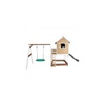 AXI Classic Liam Maisonnette avec balancoire nid  Marron Blanc Toboggan Gris