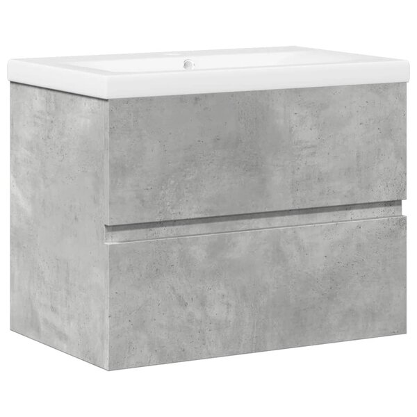 vidaXL Ensemble de meubles de salle de bain 2 Pièces gris béton