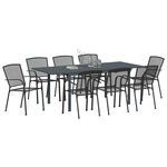 vidaXL Ensemble de salle à manger pour jardin 9 Pièces Anthracite Acier