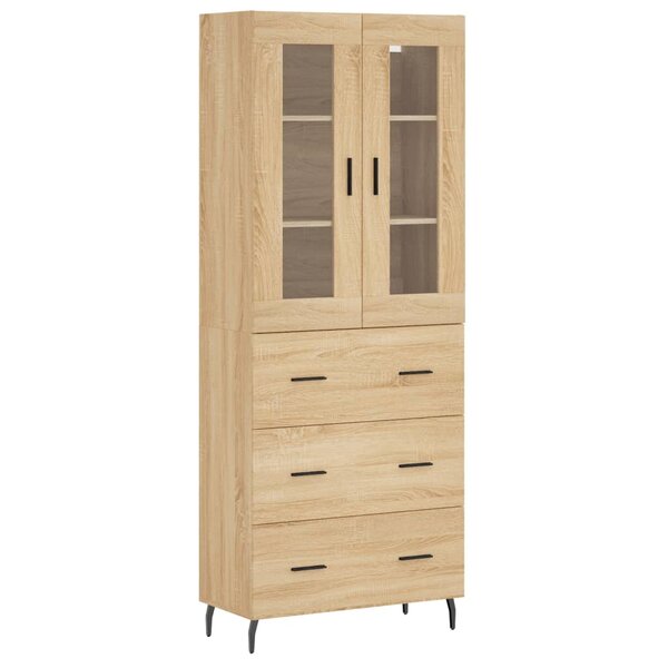 vidaXL Buffet haut Chêne sonoma 69 5x34x180 cm Bois d'ingénierie
