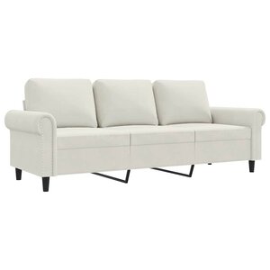vidaXL Canapé à 3 places Crème 180 cm Velours