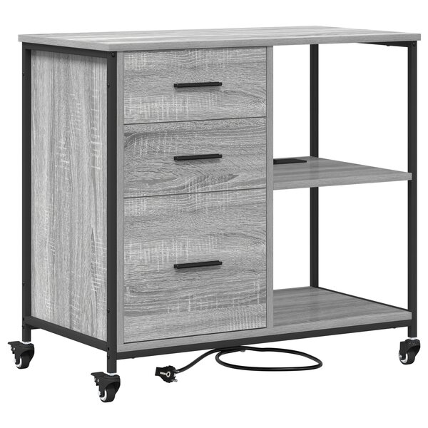vidaXL Cabinet de Bureau Sonoma gris 76 x 41 x 72 cm Bois d'ingénierie