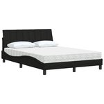 vidaXL Lit avec matelas Hanko noir 140x190 cm tissu