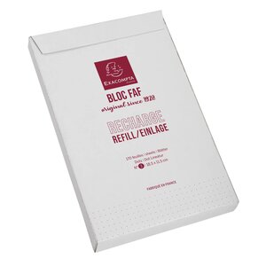 Recharge Faf N°3 18 5x11 5cm 170p. Dots - Blanc - Exacompta