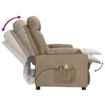 vidaXL Fauteuil électrique de massage Taupe Tissu