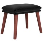 vidaXL Chaise de relaxation avec repose-pied Noir Velours