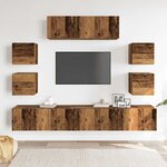 vidaXL Ensemble de meuble TV mural 7 Pièces vieux bois bois d'ingénierie