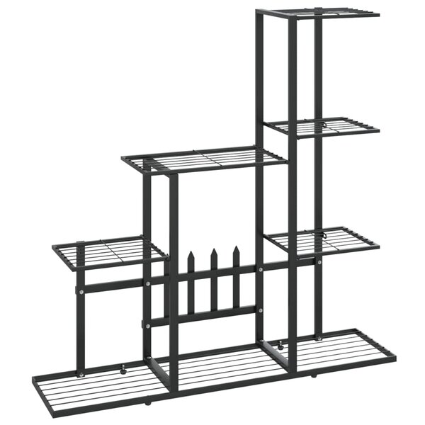 vidaXL Support pour plantes 94 5x25x88 cm Noir Métal