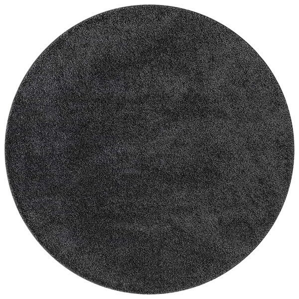 vidaXL Tapis Shaggy Anti-dérapant Gris foncé 160 x 160 cm PP