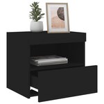 vidaXL Table de chevet avec lumières LED noir 50x40x45 cm