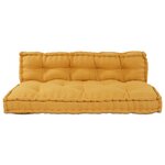 Coussin de canapé palette avec dossier en tissu jaune