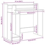 vidaXL Bureau Chêne noir 97 x 45 x 90 cm Bois d'ingénierie