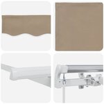vidaXL Auvent Rétractable Beige 300 x 200 cm Polyester  Aluminium