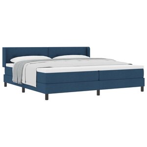 vidaXL Lit à ressorts avec tête de lit Bleu 200 x 200 cm tissu
