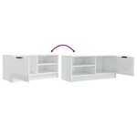 vidaXL Meuble TV Blanc brillant 80x35x36 5 cm Bois d'ingénierie
