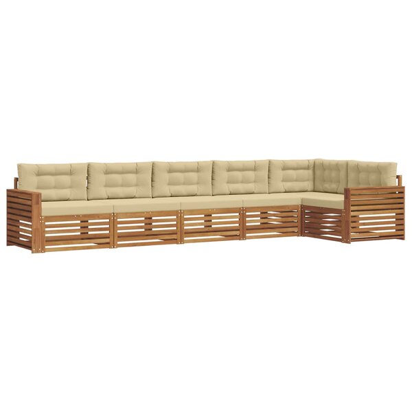 vidaXL Ensemble de canapés d'extérieur 6 pc Naturel et Beige