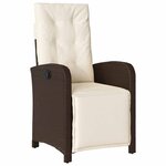 vidaXL Ensemble de salle à manger pour jardin 5 Pièces Marron polyrotin