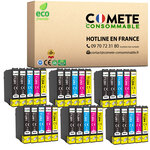 T1295 - 30 cartouches compatibles epson t1295 pomme (t1291 t1292 t1293 t1294)  - 12 noir + 6 cyan + 6 magenta + 6 jaune
