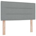 vidaXL Lit à ressorts avec tête de lit Gris clair 90 x 200 cm tissu