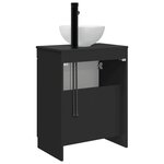vidaXL Meuble de salle de bain avec évier Noir 54 x 35 x 83 cm