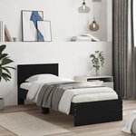 vidaXL Cadre de lit sans matelas avec tête de lit noir 90x200 cm