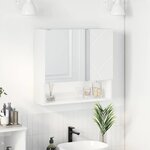 vidaXL Armoire Miroir Blanc brillant 59 x 17 x 55 cm Bois d'ingénierie