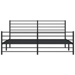 vidaXL Cadre de lit métal sans matelas avec pied de lit noir 180x200cm