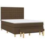 vidaXL Sommier à lattes de lit avec matelas Marron foncé 140x190 cm