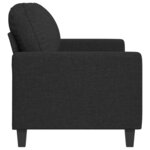vidaXL Canapé à 2 places Noir 140 cm Tissu