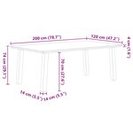 vidaXL Table à manger marron clair bois de chêne massif rectangulaire