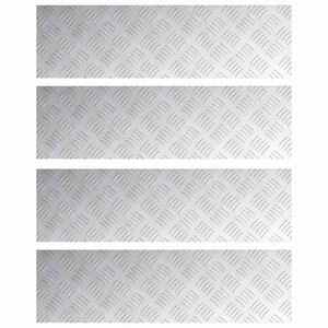 vidaXL Nez de marche Rectangulaire 4 Pièces Argenté 70 x 20 cm Aluminium