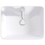 vidaXL Lavabo de salle de bains Chrome 48 5 x 37 5 x 13 cm métal