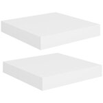 vidaXL Étagères murales flottantes 2 Pièces blanc 23x23 5x3 8 cm MDF