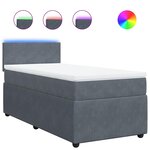 vidaXL Sommier à lattes de lit avec matelas Gris foncé 100x200 cm