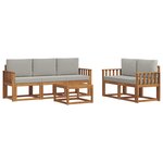 vidaXL Ensemble de canapés d'extérieur 6 pc Gris Naturel et Clair