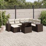vidaXL Salon de jardin 8 Pièces avec coussins marron résine tressée