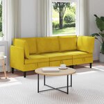 vidaXL Ensemble de meubles pour le salon 3 Pièces Jaune Velours