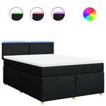 vidaXL Sommier à lattes de lit avec matelas Noir 140x190 cm Tissu