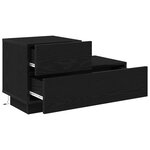 vidaXL Table de chevet avec lumières LED Chêne noir 70x36x40 5 cm