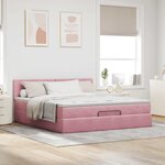 VidaXL Cadre de lit ottoman avec matelas rose 160x200 cm velours