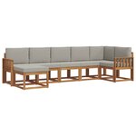 vidaXL Ensemble de canapés d'extérieur 7 Pièces Gris Naturel et Clair