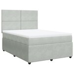 vidaXL Sommier à lattes de lit et matelas Gris clair 140x200cm Velours